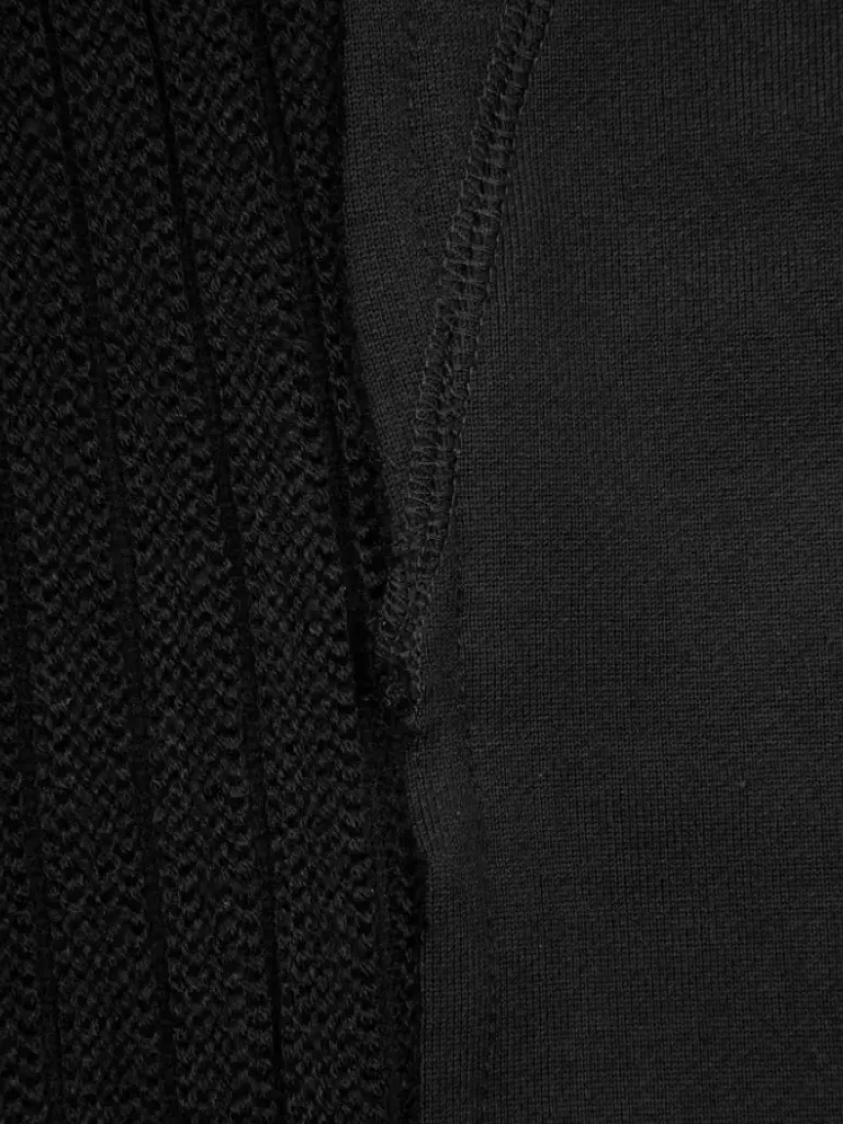 Men C2H4 005 - Solid Knit Paneled Crewneck
