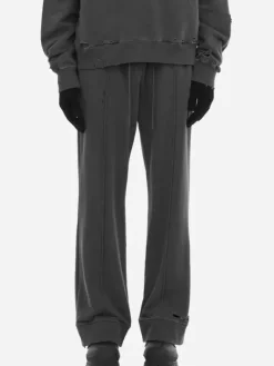 Men C2H4 Staff Uniform Asymmetric Agitator Distressed Sweatpants