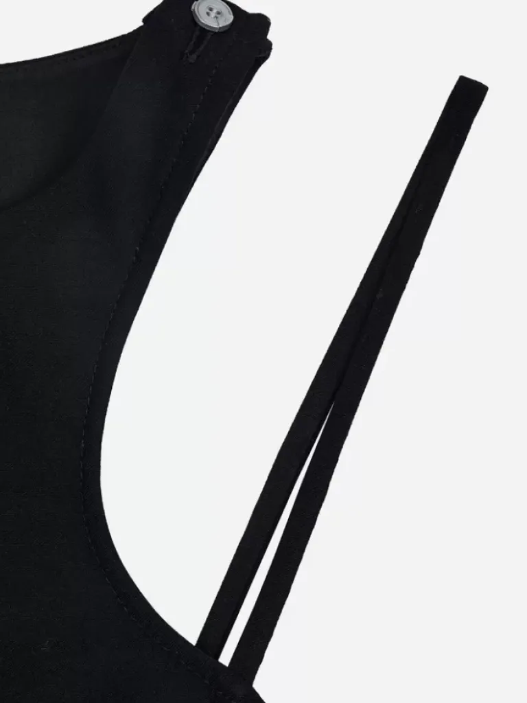 Women C2H4 Staff Uniform Asymmetric Hem Midi Dress