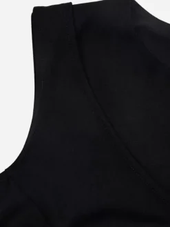 Women C2H4 Staff Uniform Asymmetric Hem Midi Dress