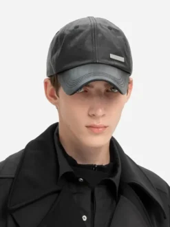 Men C2H4 Staff Uniform Crease Leather Cap