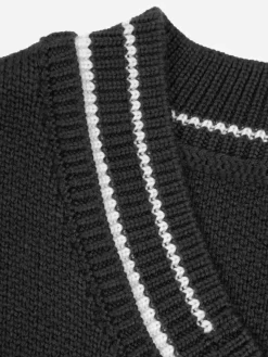 Men C2H4 Staff Uniform Distressed V-Neck Sleeveless Knit Vest