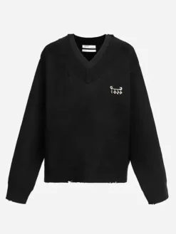 Men C2H4 Staff Uniform Layered V-Neck Sweater