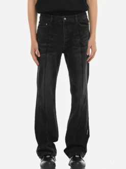 Men C2H4 005 - Stagger Streamline Arch Raw Edge Jeans