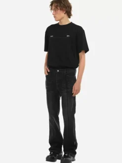 Men C2H4 005 - Stagger Streamline Arch Raw Edge Jeans