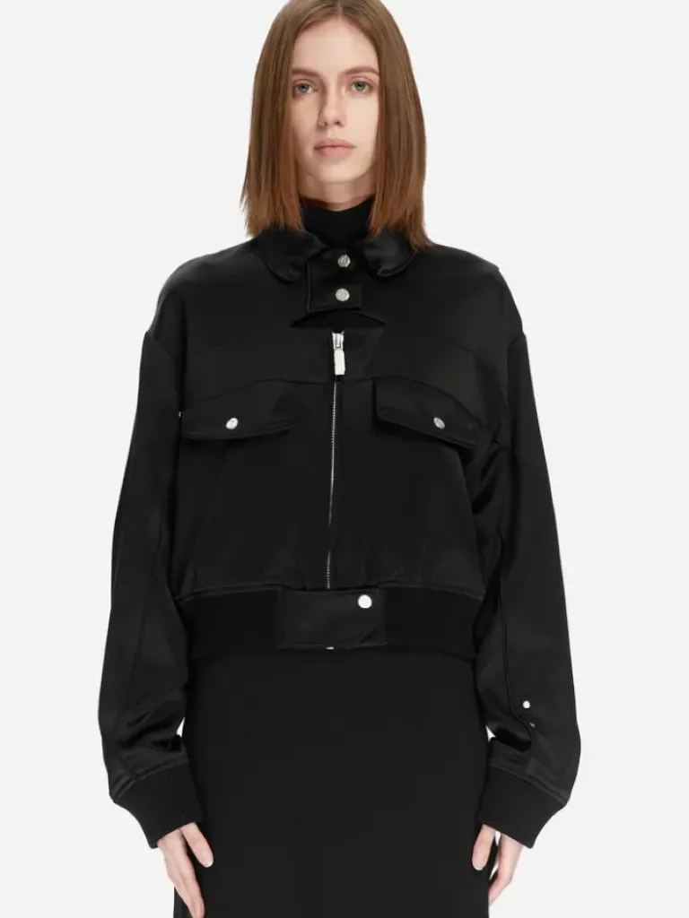 Women C2H4 005 - Streamline Arch Panelled Bomber Jacket