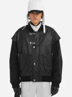 Men C2H4 006 - Streamline Arch Panelled Bomber Jacket