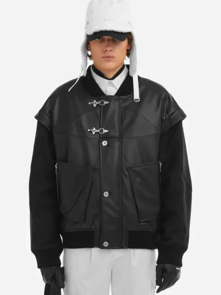 Men C2H4 006 - Streamline Arch Panelled Bomber Jacket