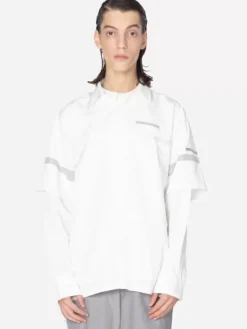 Men C2H4 001 - Time Secret-Service Panelled Short Sleeve Shirt