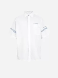 Men C2H4 001 - Time Secret-Service Panelled Short Sleeve Shirt