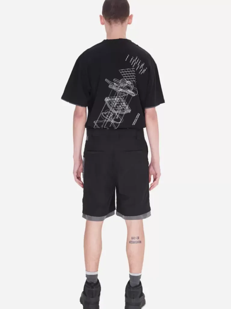 Men C2H4 001-X - Crooked Double Layered Tactical Shorts