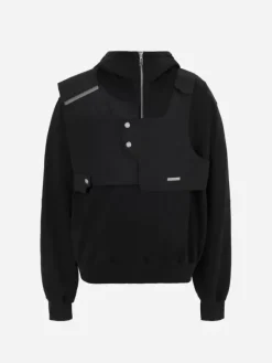 Men C2H4 001-X - Double Layer Intervein Stitch Hoodie