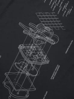 Men C2H4 001-X - Matrix Of Consciousness Printed Distressed Layered T-Shirt
