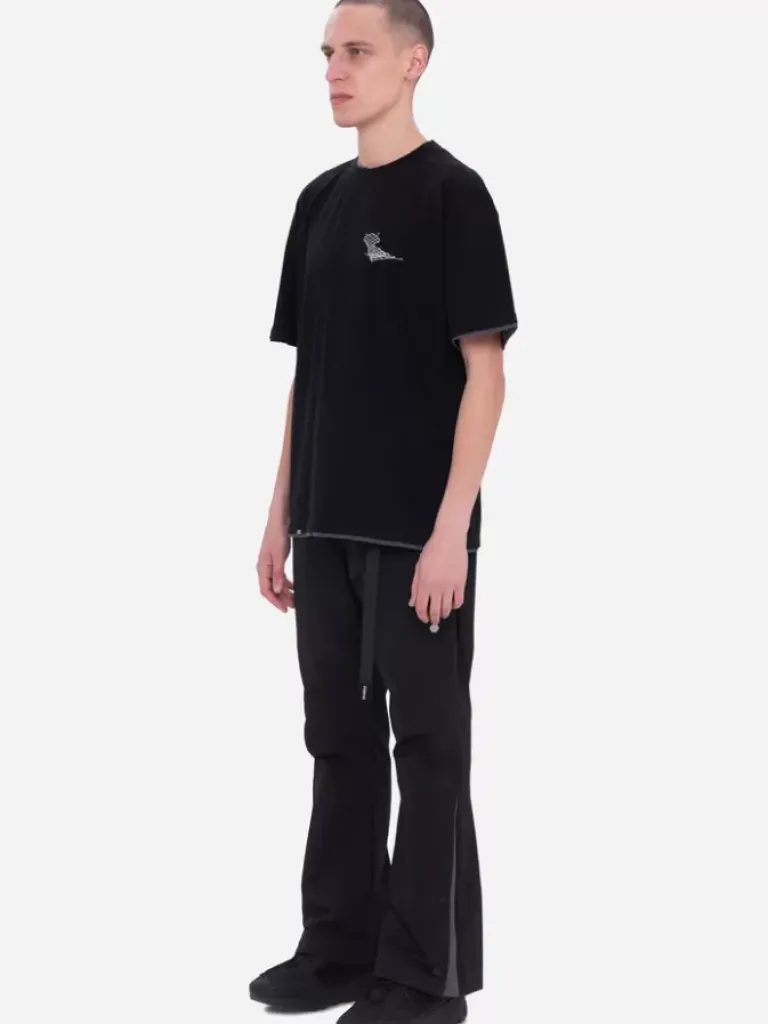 Men C2H4 001-X - Matrix Of Consciousness Printed Distressed Layered T-Shirt
