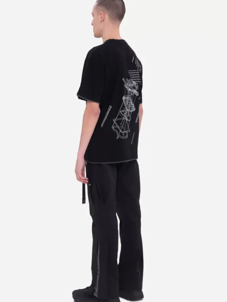 Men C2H4 001-X - Matrix Of Consciousness Printed Distressed Layered T-Shirt