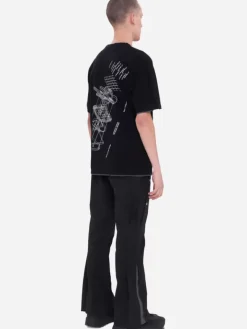 Men C2H4 001-X - Matrix Of Consciousness Printed Distressed Layered T-Shirt