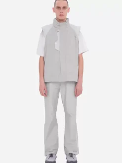 Men C2H4 001-X - Panelled Intervein Stitch Convertible Track Jacket