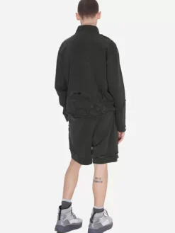Men C2H4 001-X - Ruin Distressed Zip-Up Crewneck