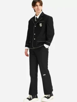 Men C2H4 005 - Zipper Piping Badged Tailored Jacket
