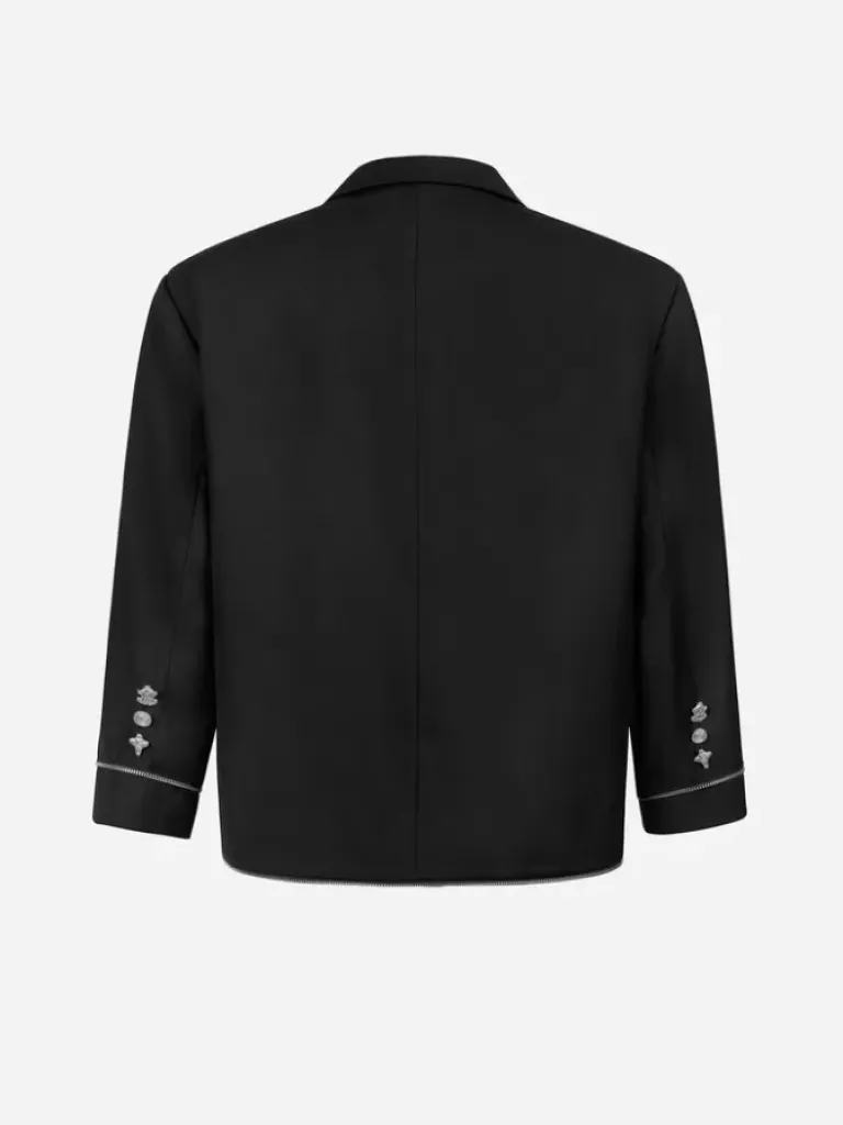 Men C2H4 005 - Zipper Piping Badged Tailored Jacket
