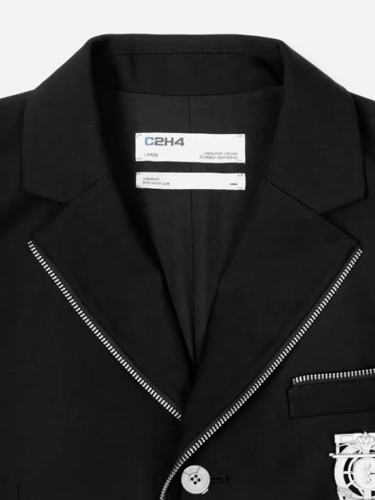 Men C2H4 005 - Zipper Piping Badged Tailored Jacket